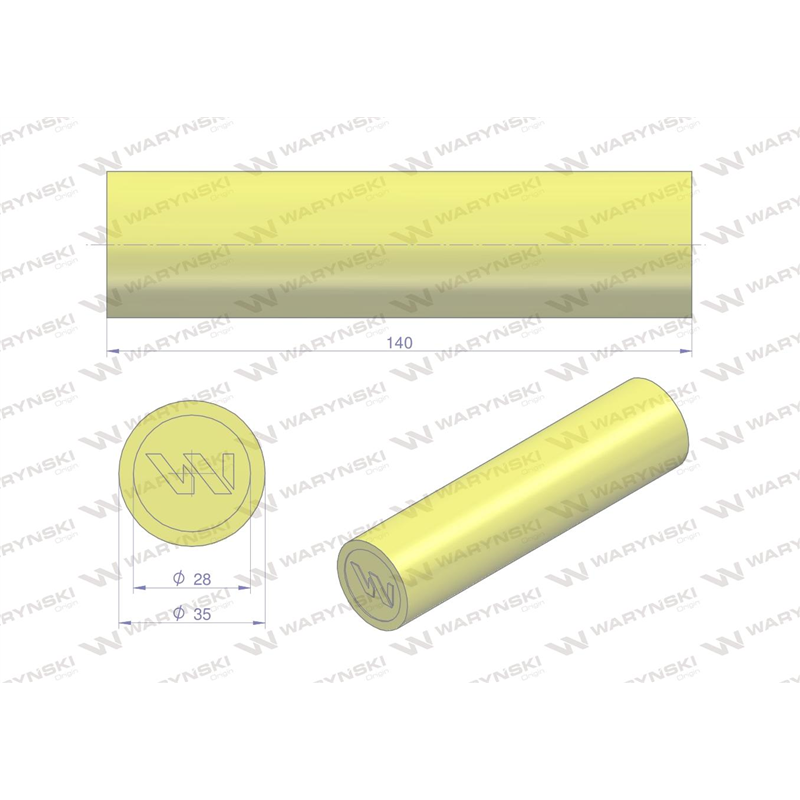 Amortyzator poliuretanowy walec 35x140 WARYŃSKI ( sprzedawane po 4 )-347879861