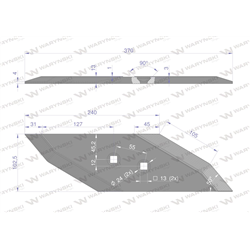 Dłuto nakładka lemiesza lewa zamiennik Lemken Pług stal borowa Napawane WARYŃSKI-347466062