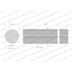 Wałek, WOM frezowany całościowo 500mm Z20 - 1 3/4, Waryński-347476534