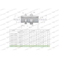 Złączka hydrauliczna metryczna grodziowa BB M36x2 28L z przeciwnakrętką (XSV) Waryński-347459952
