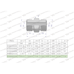 Złączka hydrauliczna calowa BB 1 3/16" ORFS (UNF) Waryński-347889463
