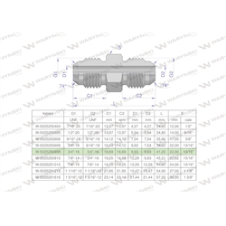 Złączka hydrauliczna calowa BB 3/4" UNF (JIC) Waryński ( sprzedawane po 2 )-347889487