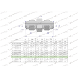 Złączka hydrauliczna calowa BB 7/8" UNF (JIC) Waryński ( sprzedawane po 2 )-347889493