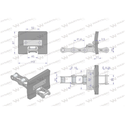 Łańcuch podajnika ziarnowego kpl. 36 łopatek 86 x 110 mm zastosowanie Bizon Waryński-347883765