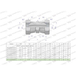Złączka hydrauliczna calowa AA 1 1/4" BSP Waryński-347459994