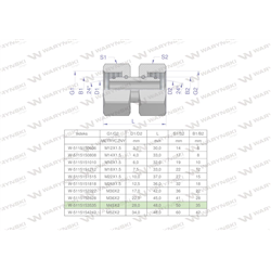 Złączka hydrauliczna metryczna AA M45x2 35L Waryński-347460035