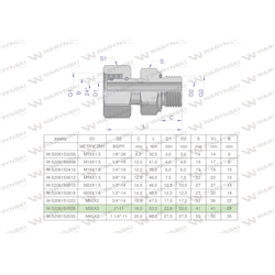 Przyłączka hydrauliczna AB (EVGE) M36x2 28L x 1" BSP ED Waryński-347888521