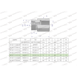 Tulejka różnicowa hydrauliczna metryczna AB M22x1.5 15L GZ x M18x1.5 GW Waryński ( sprzedawane po 2 )-347460613