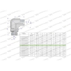 Kolanko hydrauliczne nastawne calowe BB 1/2" x 1/2" BSP z regulacją Waryński-347459786