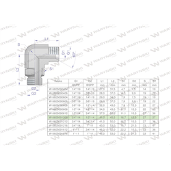 Kolanko hydrauliczne nastawne calowe BB 3/4" x 1/2" BSP z regulacją Waryński-347888124