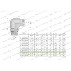 Kolanko hydrauliczne nastawne calowe BB 3/4" x 1" BSP z regulacją Waryński-347459810