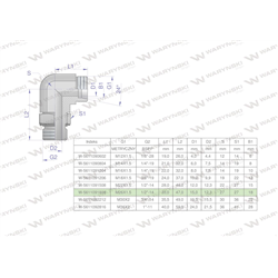 Kolanko hydrauliczne nastawne BB M26x1.5 18L x 1/2"BSP z regulacją Waryński-347888184