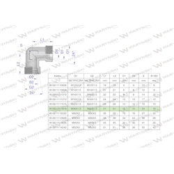Kolanko hydrauliczne metryczne BB M26x1.5 18L (XW) Waryński-347890505