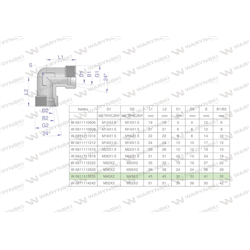 Kolanko hydrauliczne metryczne BB M45x2 35L (XW) Waryński-347890523