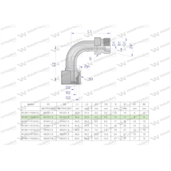 Kolanko hydrauliczne metryczne łukowe AB M14x1.5 08L (XEVW) Waryński ( sprzedawane po 2 )-347473810