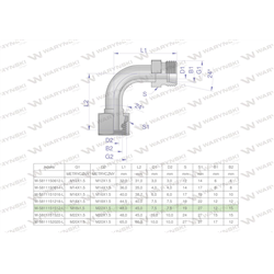 Kolanko hydrauliczne metryczne redukcyjne łukowe AB (XEVW) A-M22x1.5 15L / B-M18x1.5 12L Waryński ( sprzedawane po 10 )-34747373