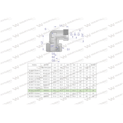 Kolanko hydrauliczne metryczne AB M36x2 28L (XEVW) Waryński-347889274