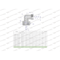 Kolanko hydrauliczne metryczne AB M52x2 42L (XEVW) Waryński-347460960