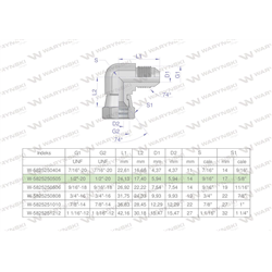 Kolanko hydrauliczne calowe AB 1/2" UNF (JIC) Waryński-347889310