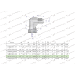 Kolanko hydrauliczne calowe AB 7/8" UNF (JIC) Waryński-347889328