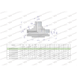 Trójnik hydrauliczny calowy BBB 1/4" BSP (XT) Waryński-347890339