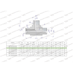 Trójnik hydrauliczny calowy BBB 3/8" BSP (XT) Waryński-347462019