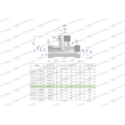 Trójnik hydrauliczny metryczny BBB M26x1.5 18L (XT) Waryński-347462078
