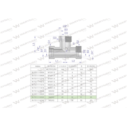 Trójnik hydrauliczny metryczny BBB M45x2 35L (XT) Waryński-347890422