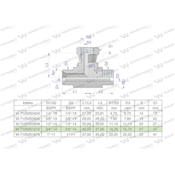 Trójnik hydrauliczny symetryczny calowy BAB 3/4" BSP (XEVT) Waryński-347889126