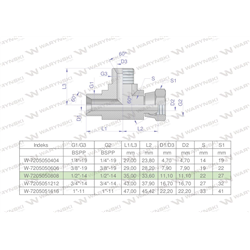 Trójnik hydrauliczny niesymetryczny calowy BBA 1/2" BSP (XEVL) Waryński-347889030