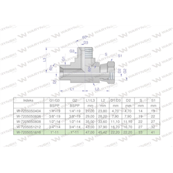 Trójnik hydrauliczny niesymetryczny calowy BBA 1" BSP (XEVL) Waryński-347889042