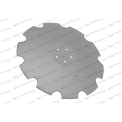 Talerz, uzębiony Z-10 fi 560 mocowanie 5/98 grubość 4,5 mm stal borowa prosta piasta, Waryński-347908832
