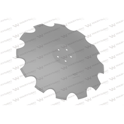 Talerz, uzębiony Z-12 fi 610 mocowanie 5/98 grubość 5 mm stal borowa prosta piasta, Waryński-347479990