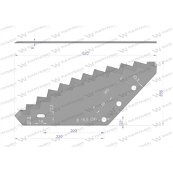 Nóż paszowozu uniwersalny otwór 19.5 mm Waryński-347899874