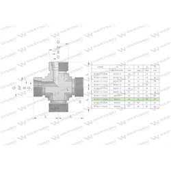 Czwórnik hydrauliczny metryczny BBBB M36x2 28L Waryński-347460101