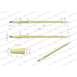 Ząb ładowacza uniwersalny prosty L- 810 mm zastosowanie 5193-FT1N Tur WARYŃSKI-347447269