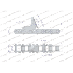 Łańcuch obrywacza kolb kukurydzy CA627-76Ps 8 płytek zastosowanie New Holland 84977231 Waryński-347452721