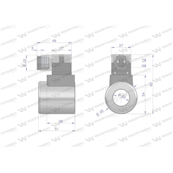 Cewka dzielnika elektrozaworu W-E38DVS6/2. W-E12DVS6/2  24V DC 30W Waryński-347449023