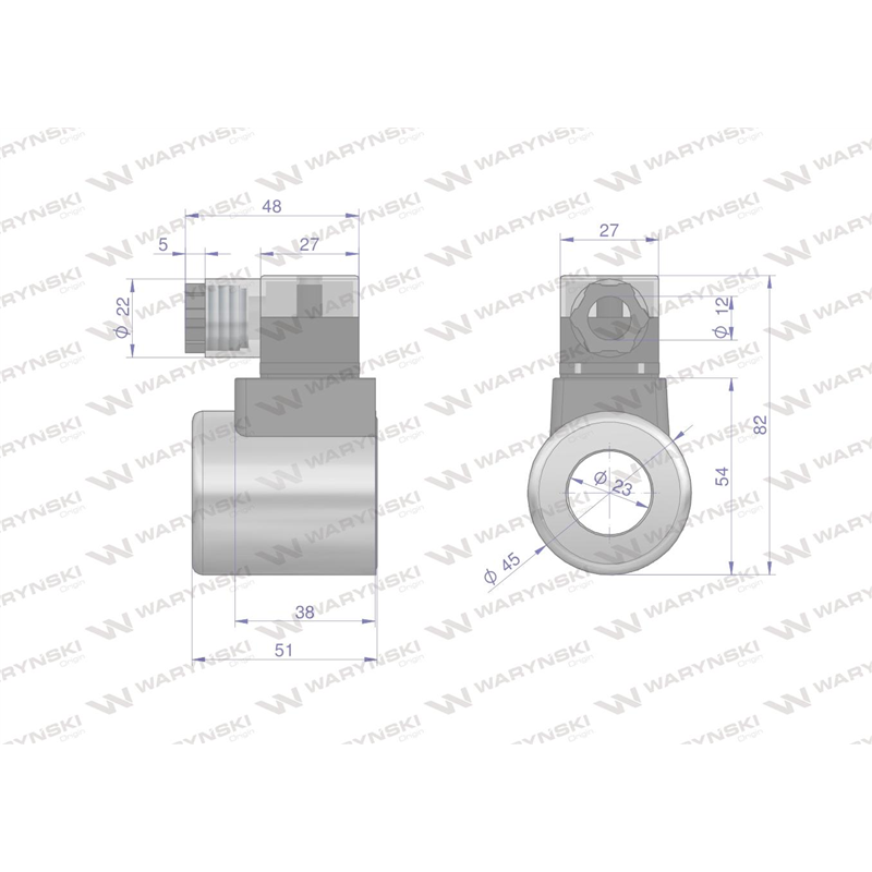 Cewka dzielnika elektrozaworu W-E38DVS6/2. W-E12DVS6/2  24V DC 30W Waryński-347449023