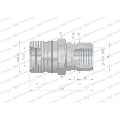Szybkozłącze hydrauliczne skręcane gniazdo G1/2"BSP gwint wewnętrzny 300bar Waryński-347450878