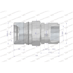 Szybkozłącze hydrauliczne skręcane gniazdo G1"BSP gwint wewnętrzny 250bar Waryński-347879207