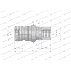 Szybkozłącze hydrauliczne skręcane gniazdo G3/8"BSP gwint wewnętrzny 300bar Waryński-347879198