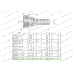 Zakucie hydrauliczne DKJ DN25 1 5/16"-12 UNF PREMIUM Waryński-347895634