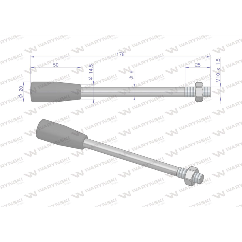 Dźwignia do rozdzielaczy hydraulicznych W80L Waryński-347458821