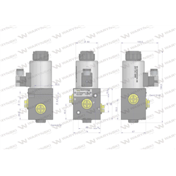 Elektrozawór 3-drogowy elektromagnetyczny kontroli 3/2 W-E12DVS3/2-80L G1/2" 80L (24V DC) Waryński-347456507