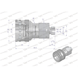 Szybkozłącze hydrauliczne gniazdo M14x1.5 gwint zewnętrzny EURO (9100814G) (ISO 7241-A) Waryński-347875234