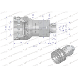 Szybkozłącze hydrauliczne gniazdo M16x1.5 gwint zewnętrzny EURO (ISO 7241-A) z eliminatorem ciśnienia Waryński-347466666