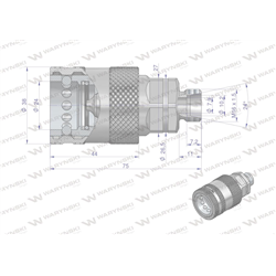 Szybkozłącze hydrauliczne gniazdo M16x1.5 gwint zewnętrzny EURO PUSH-PULL (9100816G) (ISO 7241-A) Waryński-347875886