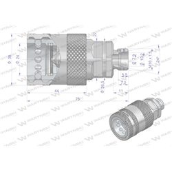 Szybkozłącze hydrauliczne gniazdo M16x1.5 gwint zewnętrzny EURO PUSH-PULL (ISO 7241-A) z eliminatorem ciśnienia Waryński-3474666