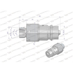 Szybkozłącze hydrauliczne wtyczka M16x1.5 gwint zewnętrzny EURO (9100816W) (ISO 7241-A) Waryński-347446919
